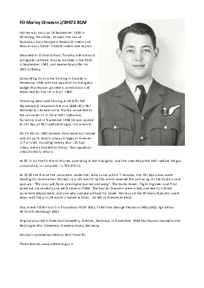 A preview of a PDF biography for Ornstein, Morley